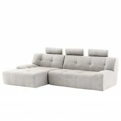 Fredriks Ecksofa Valleres - Webstoff - Webstoff Nila: Hellgrau - Longchair davorstehend links - Ohne Hocker -WOHNZIMMERMÖBEL Verkäufe 1000249840 210415 15503000274 DETAILS P000000001000249840