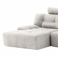Fredriks Ecksofa Valleres - Webstoff - Webstoff Nila: Hellgrau - Longchair davorstehend links - Ohne Hocker -WOHNZIMMERMÖBEL Verkäufe 1000249840 210415 15503300275 DETAILS P000000001000249840