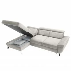 Fredriks Ecksofa Cussay - Flachgewebe - Webstoff Cuna: Hellgrau - Longchair davorstehend links -WOHNZIMMERMÖBEL Verkäufe 1000249899 210415 16210000803 DETAILS P000000001000249899