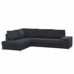 Fredriks Ecksofa Lescun - Webstoff - Webstoff Koza: Dunkelblau - Ottomane davorstehend links