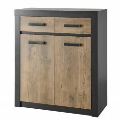 Red Living Kommode Bozel II - Kastanie Dekor / Grau