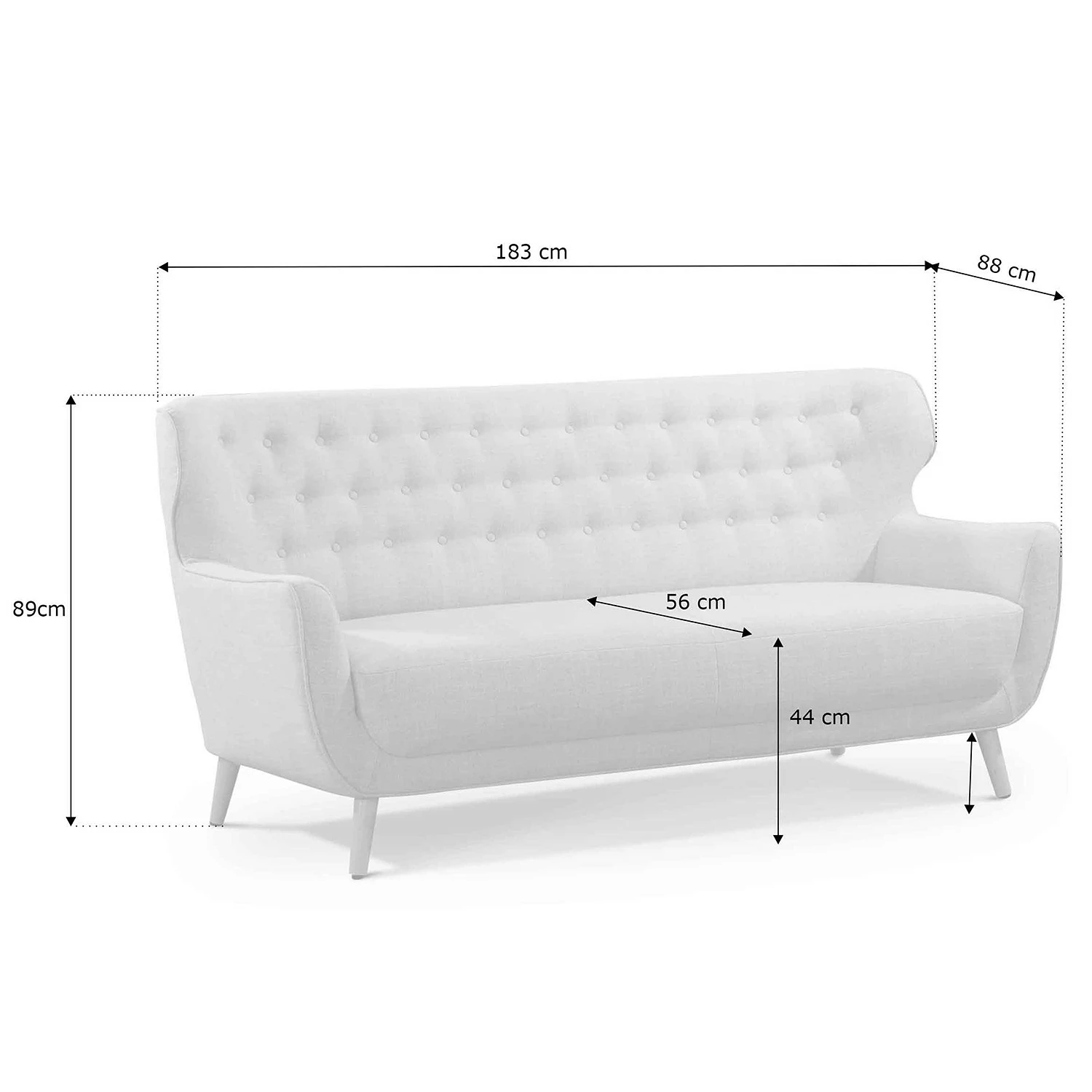 Ridgevalley Sofa Mansac (3-Sitzer) - Flachgewebe - Flachgewebe Gila: Marineblau 6 Ridgevalley Sofa Mansac (3-Sitzer) - Flachgewebe - Flachgewebe Gila: Marineblau – Bild 6