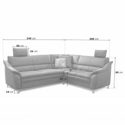 Loftscape Ecksofa Guillon - Microfaser - Microfaser Taeko: Braun - Ausrichtung links - Mit Schlaffunktion -WOHNZIMMERMÖBEL Verkäufe 1000253794 210602 13440900050 SKETCH DETAILS P000000001000253794 sketch