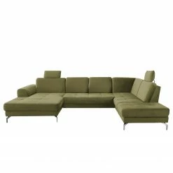 Loftscape Wohnlandschaft Lascaux - Samt - Samt Ravi: Olivgrün - Longchair davorstehend links / Ottomane rechts -WOHNZIMMERMÖBEL Verkäufe 1000253923 210419 15251301768 DETAILS P000000001000253923