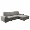Loftscape Ecksofa Boussay - Webstoff - Webstoff Neli: Grau - Longchair davorstehend rechts - Mit Schlaffunktion