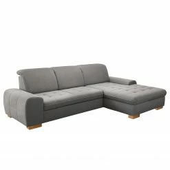 Loftscape Ecksofa Boussay - Webstoff - Webstoff Neli: Grau - Longchair davorstehend rechts - Mit Schlaffunktion