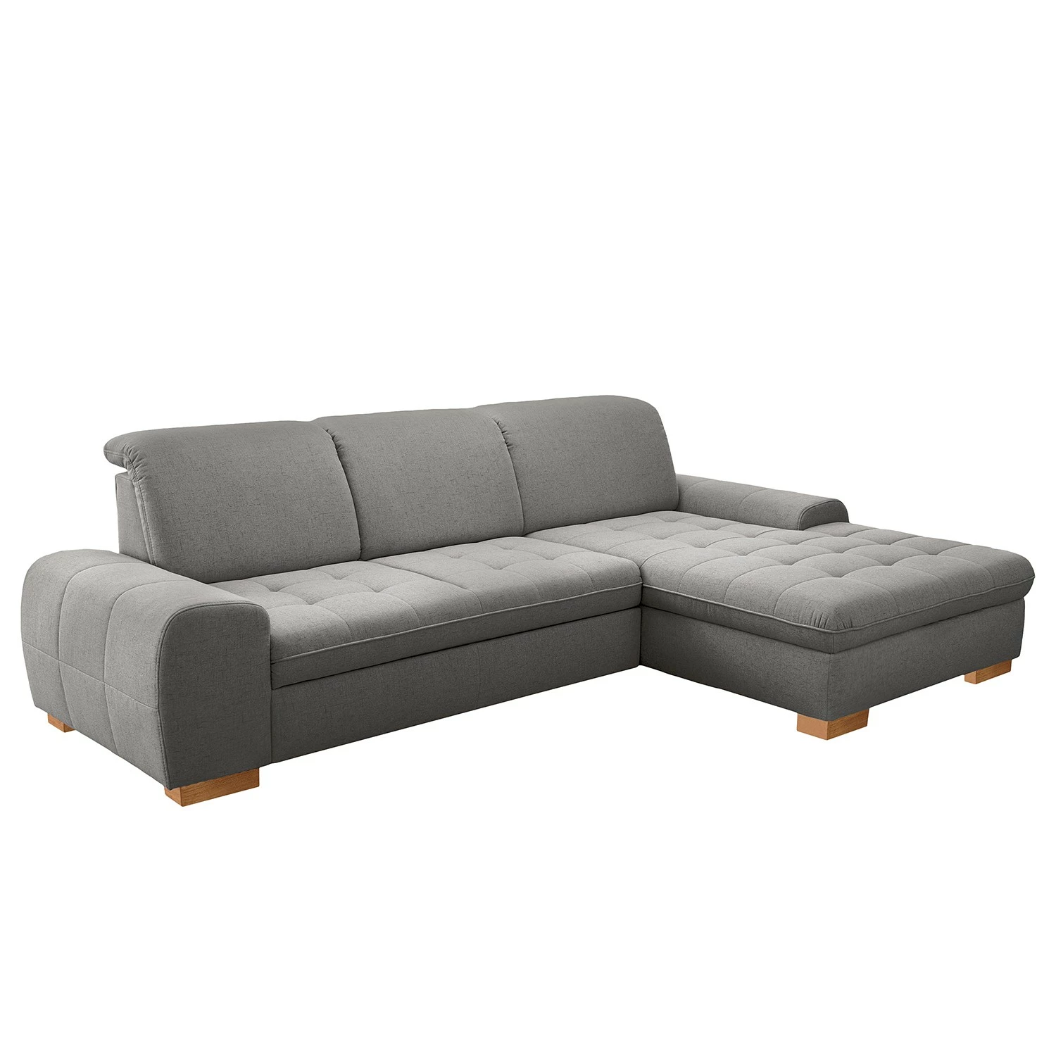 Loftscape Ecksofa Boussay - Webstoff - Webstoff Neli: Grau - Longchair davorstehend rechts - Mit Schlaffunktion 1 Loftscape Ecksofa Boussay - Webstoff - Webstoff Neli: Grau - Longchair davorstehend rechts - Mit Schlaffunktion