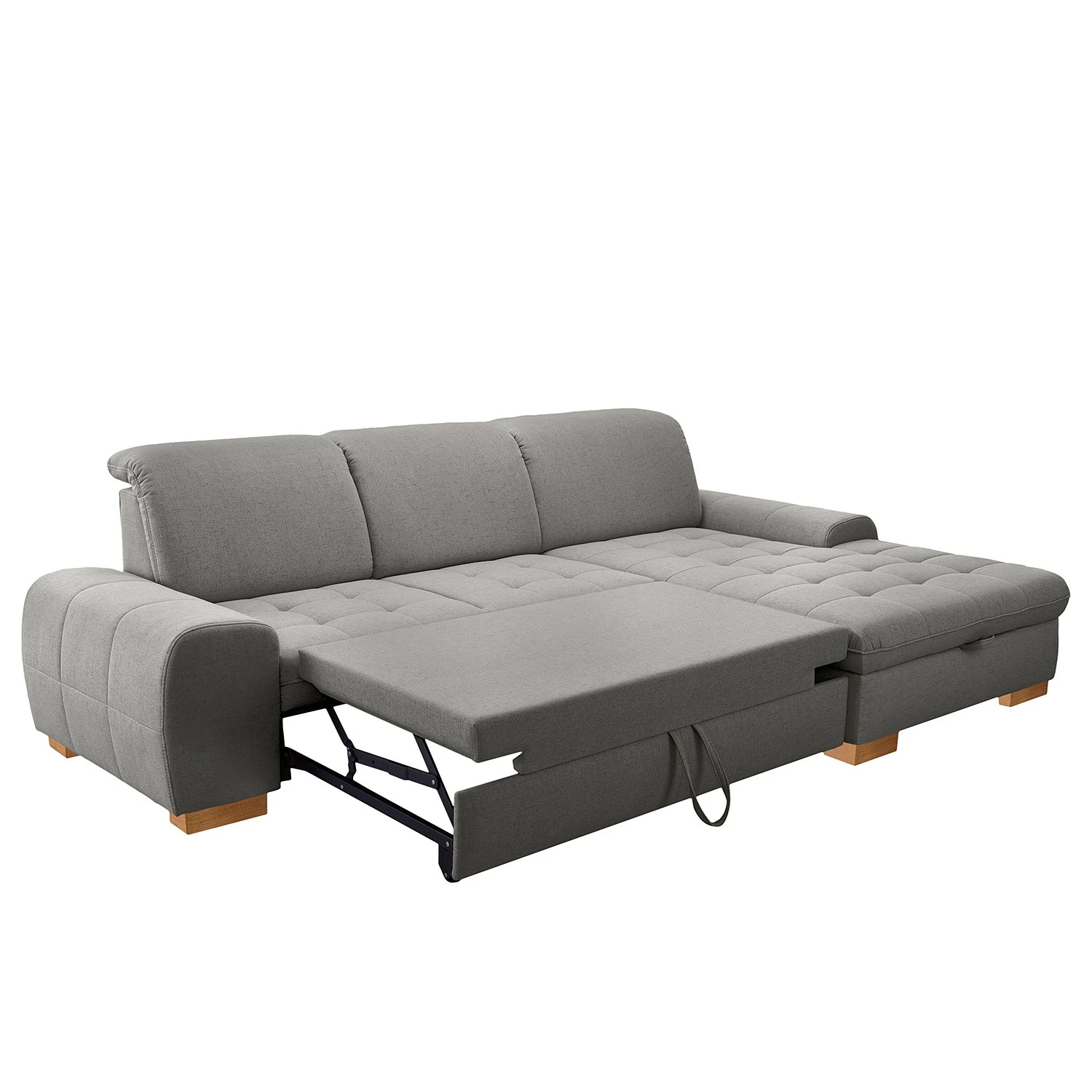 Loftscape Ecksofa Boussay - Webstoff - Webstoff Neli: Grau - Longchair davorstehend rechts - Mit Schlaffunktion 3 Loftscape Ecksofa Boussay - Webstoff - Webstoff Neli: Grau - Longchair davorstehend rechts - Mit Schlaffunktion – Bild 3