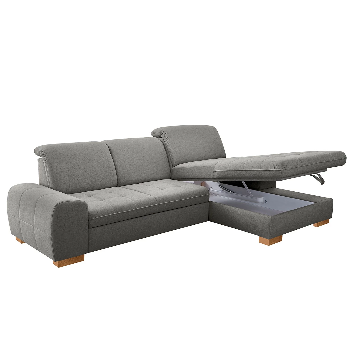Loftscape Ecksofa Boussay - Webstoff - Webstoff Neli: Grau - Longchair davorstehend rechts - Mit Schlaffunktion 4 Loftscape Ecksofa Boussay - Webstoff - Webstoff Neli: Grau - Longchair davorstehend rechts - Mit Schlaffunktion – Bild 4