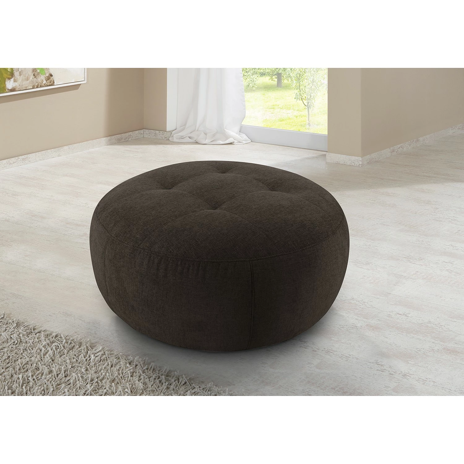 Fredriks Pouf Montfort - Chenille - Chenille Alix: Espresso 2 Fredriks Pouf Montfort - Chenille - Chenille Alix: Espresso – Bild 2