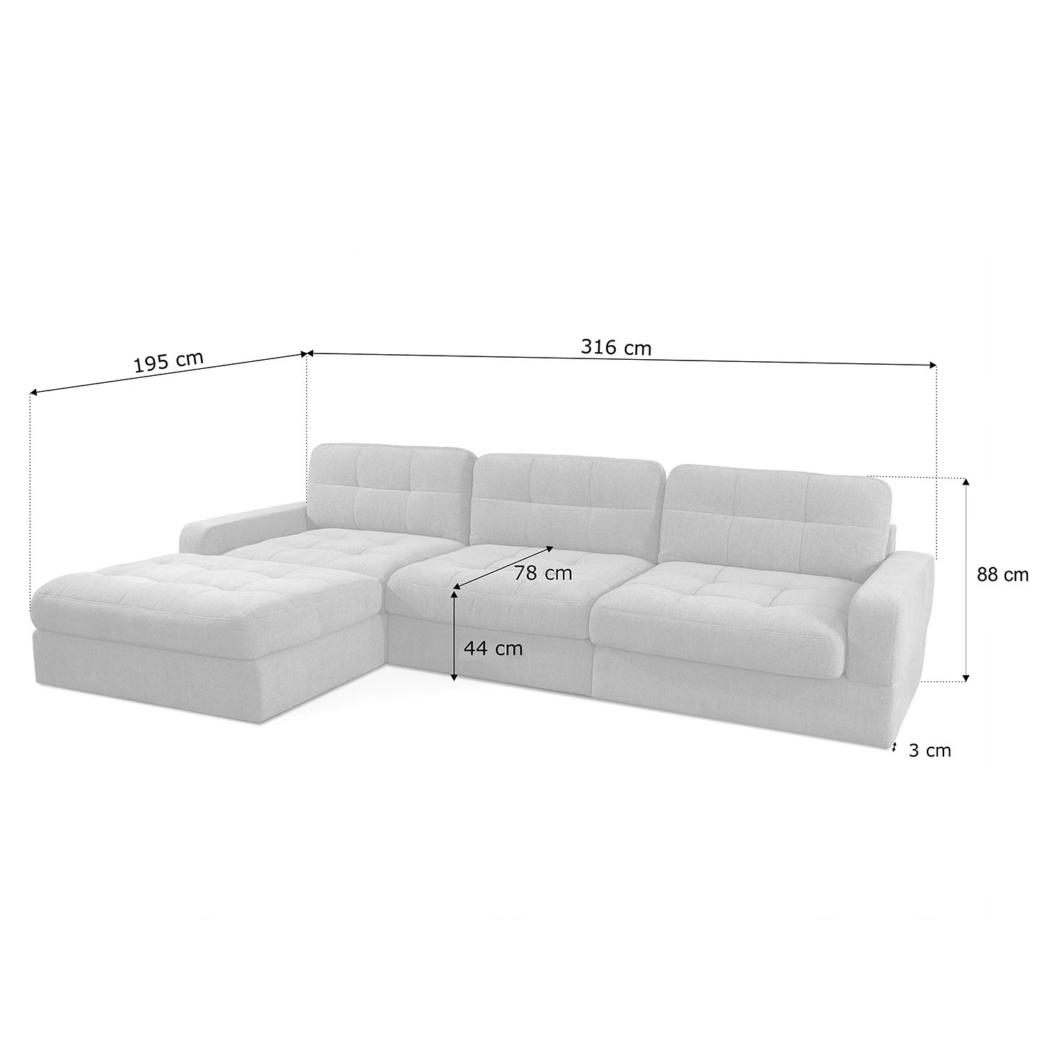 Fredriks Ecksofa Montfort - Chenille - Chenille Alix: Espresso - Breite: 315 cm - Longchair davorstehend links 9 Fredriks Ecksofa Montfort - Chenille - Chenille Alix: Espresso - Breite: 315 cm - Longchair davorstehend links – Bild 9
