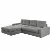 Fredriks Ecksofa Montfort - Chenille - Chenille Alix: Grau - Breite: 263 cm - Longchair davorstehend links