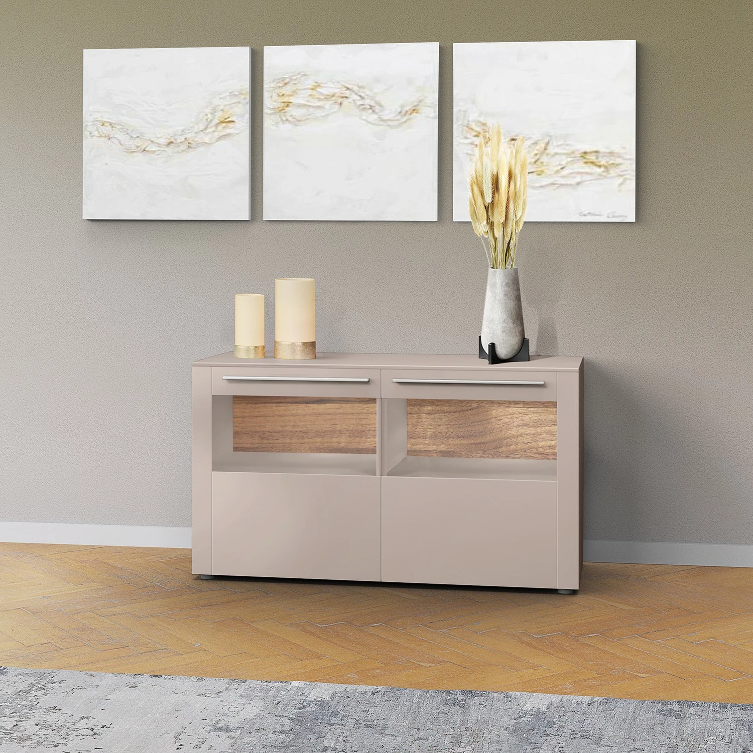 GWINNER Sideboard Bellano IV - Echtholzfurnier - Matt Fango / Astnussbaum - Ohne Beleuchtung 2 GWINNER Sideboard Bellano IV - Echtholzfurnier - Matt Fango / Astnussbaum - Ohne Beleuchtung – Bild 2