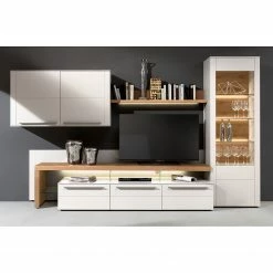 GWINNER TV-Lowboard Bellano II - Echtholzfurnier - Matt Weiß / Balkeneiche - Ausrichtung links - Mit Beleuchtung -WOHNZIMMERMÖBEL Verkäufe 1000254912 210723 15200700105 MOOD DETAILS P000000001000254912 mood