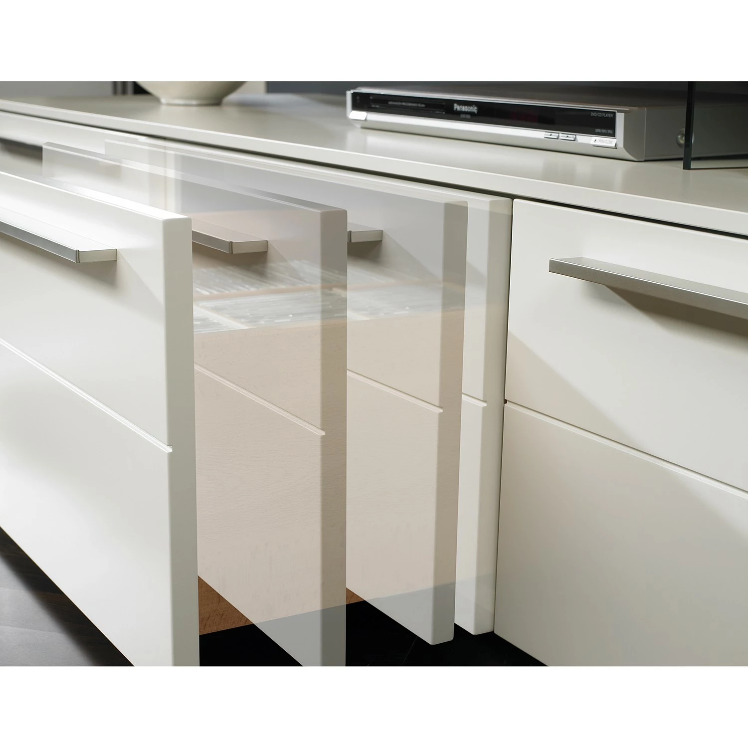 GWINNER Wohnwand Bellano II (3-teilig) - Matt Weiß / Beton Dekor - Ausrichtung rechts - Mit Beleuchtung 7 GWINNER Wohnwand Bellano II (3-teilig) - Matt Weiß / Beton Dekor - Ausrichtung rechts - Mit Beleuchtung – Bild 7