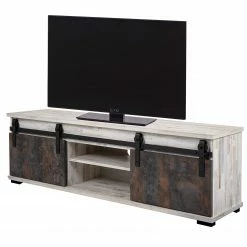 Maison Belfort TV-Lowboard Janze - Kiefer Weiß Dekor / Vintage Braun