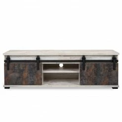 Maison Belfort TV-Lowboard Janze - Kiefer Weiß Dekor / Vintage Braun -WOHNZIMMERMÖBEL Verkäufe 1000254967 210322 08495500009 DETAILS P000000001000254967