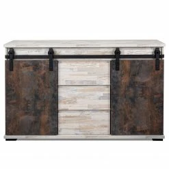 Maison Belfort Sideboard Janze I - Kiefer Weiß Dekor / Vintage Braun -WOHNZIMMERMÖBEL Verkäufe 1000254985 210322 08500500016 DETAILS P000000001000254985