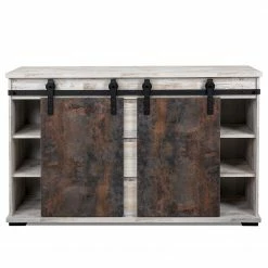 Maison Belfort Sideboard Janze I - Kiefer Weiß Dekor / Vintage Braun -WOHNZIMMERMÖBEL Verkäufe 1000254985 210322 08500600017 DETAILS P000000001000254985