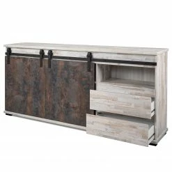 Maison Belfort Sideboard Janze II - Kiefer Weiß Dekor / Vintage Braun -WOHNZIMMERMÖBEL Verkäufe 1000254986 210322 08502100027 DETAILS P000000001000254986