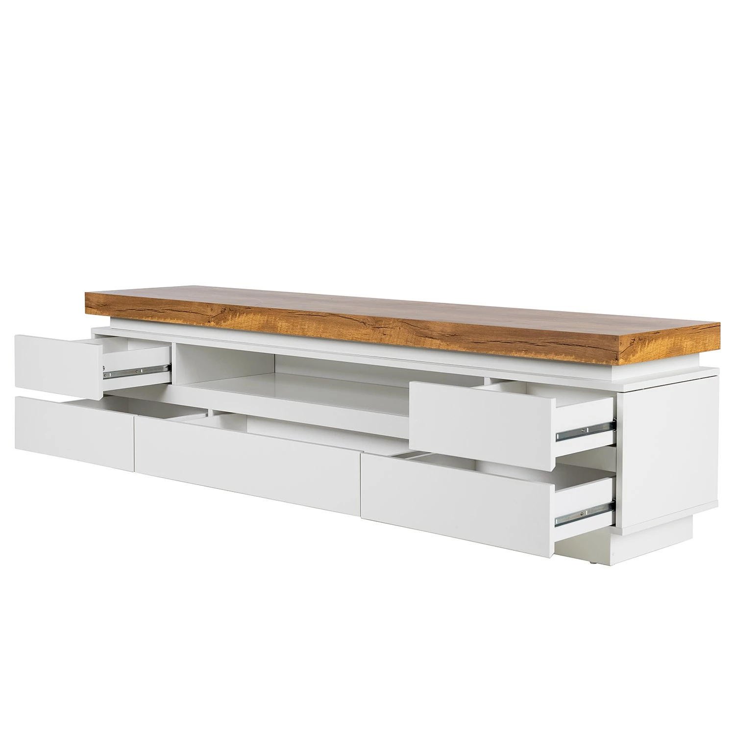 Fredriks TV-Lowboard Namona II - Inkl. Beleuchtung - Eiche Dekor / Weiß 6 Fredriks TV-Lowboard Namona II - Inkl. Beleuchtung - Eiche Dekor / Weiß – Bild 6