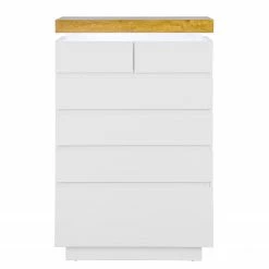 Fredriks Kommode Namona II - Inkl. Beleuchtung - Eiche Dekor / Weiß -WOHNZIMMERMÖBEL Verkäufe 1000255075 220803 035 DETAILS P000000001000255075