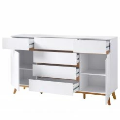 Mørteens Sideboard Tenabo III - Eiche teilmassiv - Weiß / Eiche -WOHNZIMMERMÖBEL Verkäufe 1000255159 211012 16215400053 DETAILS P000000001000255159