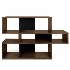 Temahome Regal London I - Walnuss / Schwarz -WOHNZIMMERMÖBEL Verkäufe 1000255218 210324 15033200028 DETAILS P000000001000255218