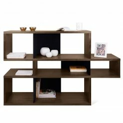 Temahome Regal London I - Walnuss / Schwarz -WOHNZIMMERMÖBEL Verkäufe 1000255218 210324 15033200030 DETAILS P000000001000255218