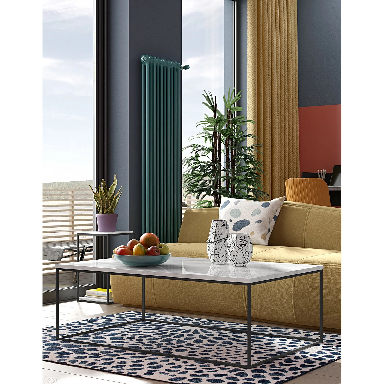 Temahome Couchtisch Gleam I - Marmor / Metall - Weiß / Schwarz - Breite: 120 cm 2 Temahome Couchtisch Gleam I - Marmor / Metall - Weiß / Schwarz - Breite: 120 cm – Bild 2