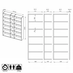 Temahome Regal Pombal I - Eiche -WOHNZIMMERMÖBEL Verkäufe 1000255262 210324 15033700357 SKETCH DETAILS P000000001000255262 sketch