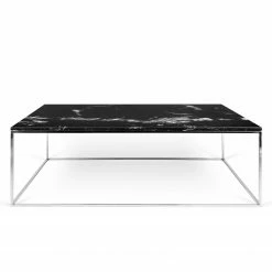 Temahome Couchtisch Gleam I - Marmor / Metall - Schwarz / Chrom - Breite: 120 cm -WOHNZIMMERMÖBEL Verkäufe 1000255277 210324 15033800448 DETAILS P000000001000255277
