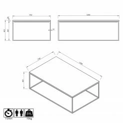 Temahome Couchtisch Gleam I - Marmor / Metall - Schwarz / Chrom - Breite: 120 cm -WOHNZIMMERMÖBEL Verkäufe 1000255277 210324 15033800452 SKETCH DETAILS P000000001000255277 sketch