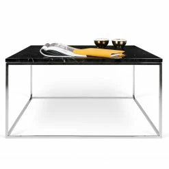 Temahome Couchtisch Gleam I - Marmor / Metall - Schwarz / Chrom - Breite: 75 cm -WOHNZIMMERMÖBEL Verkäufe 1000255280 210324 15033800471 DETAILS P000000001000255280