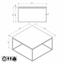 Temahome Couchtisch Gleam I - Marmor / Metall - Schwarz / Chrom - Breite: 75 cm -WOHNZIMMERMÖBEL Verkäufe 1000255280 210324 15033800473 SKETCH DETAILS P000000001000255280 sketch