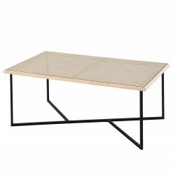 Loftscape Couchtisch Boissay - Wiener Geflecht / Metall - Kiefer / Schwarz