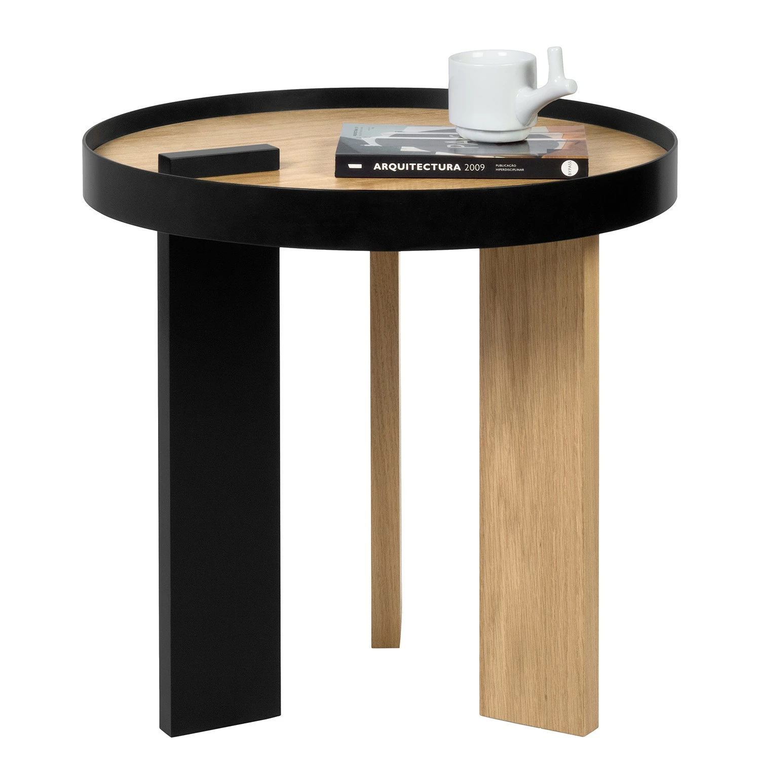 Temahome Beistelltisch Bruno - Echtholzfurnier / Metall - Eiche / Schwarz 8 Temahome Beistelltisch Bruno - Echtholzfurnier / Metall - Eiche / Schwarz – Bild 8