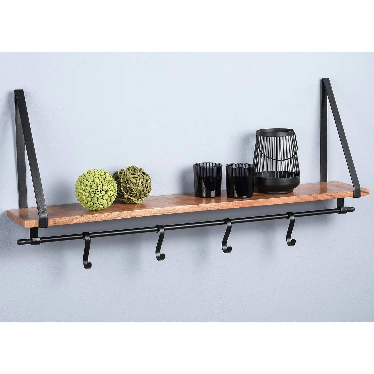 Red Living Wandregal Beuvillers - Mango massiv / Metall - Mango / Schwarz 2 Red Living Wandregal Beuvillers - Mango massiv / Metall - Mango / Schwarz – Bild 2