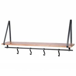 Red Living Wandregal Beuvillers - Mango massiv / Metall - Mango / Schwarz