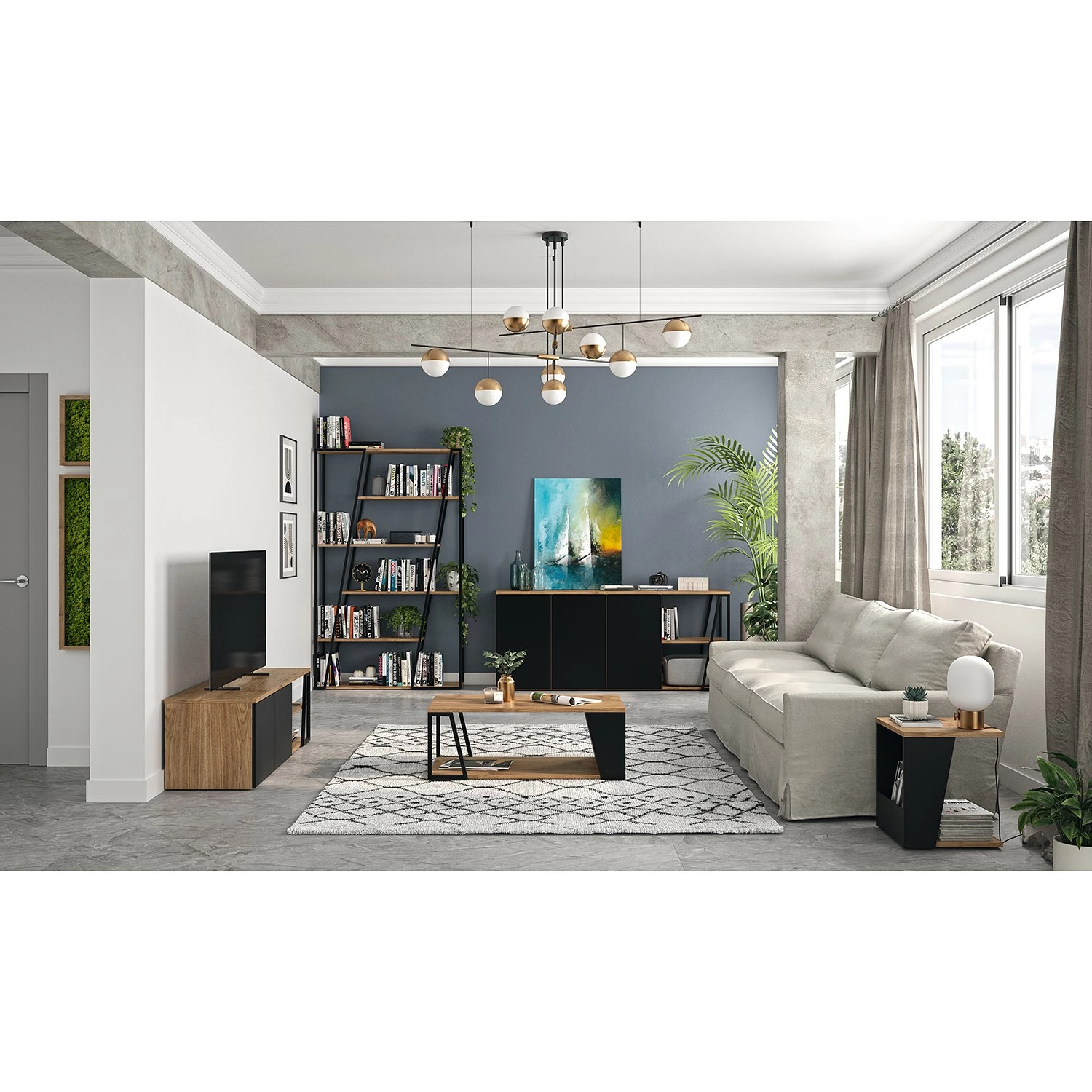 Temahome Beistelltisch Albi - Echtholzfurnier - Walnuss / Schwarz 3 Temahome Beistelltisch Albi - Echtholzfurnier - Walnuss / Schwarz – Bild 3