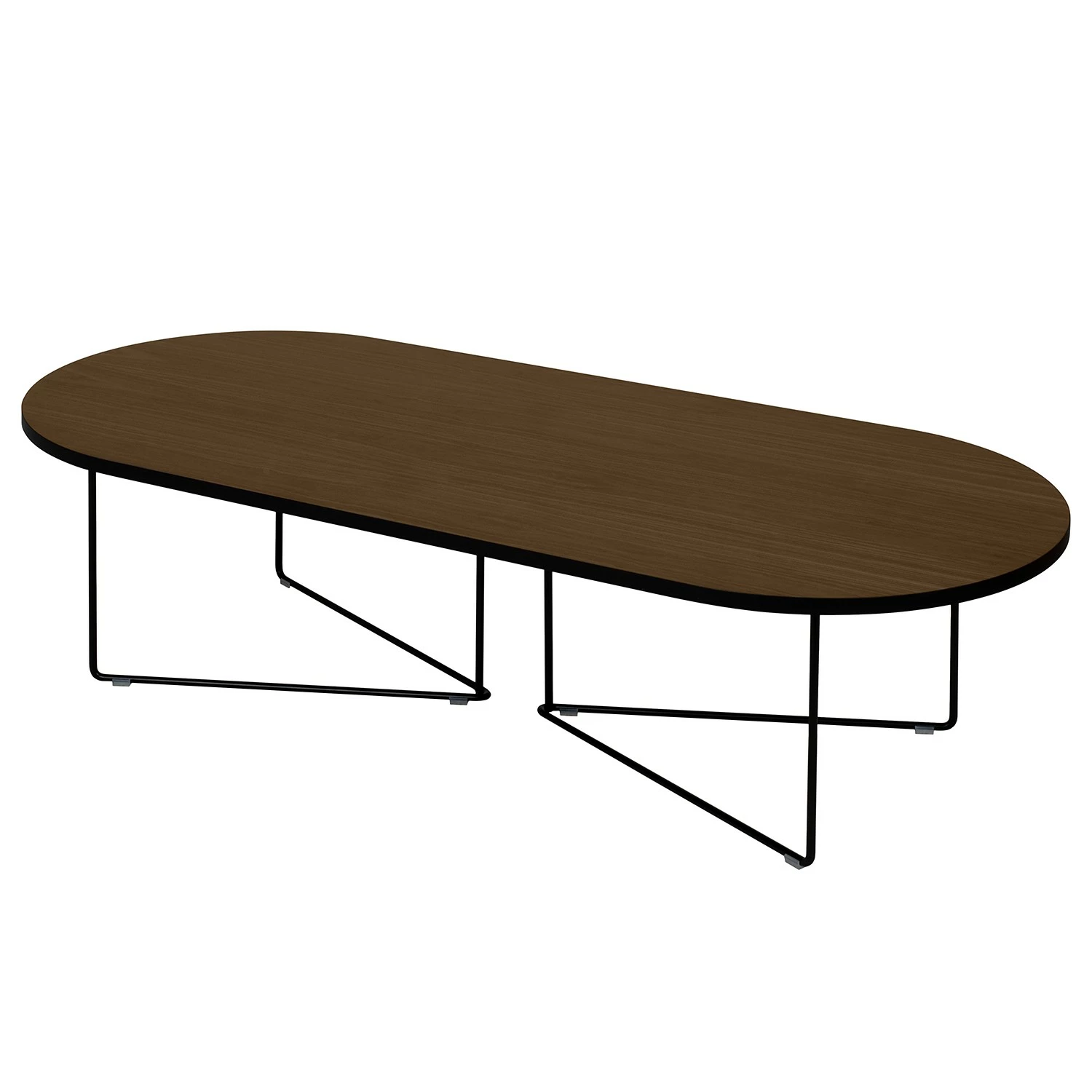 Temahome Couchtisch Oval - Echtholzfurnier / Metall - Walnuss 1 Temahome Couchtisch Oval - Echtholzfurnier / Metall - Walnuss