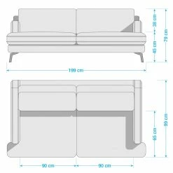 Studio Copenhagen Sofa Vieux Bourg (3-Sitzer) - Flachgewebe Nona: Grün -WOHNZIMMERMÖBEL Verkäufe 1000256599 210809 09092300104 SKETCH DETAILS P000000001000256599 sketch