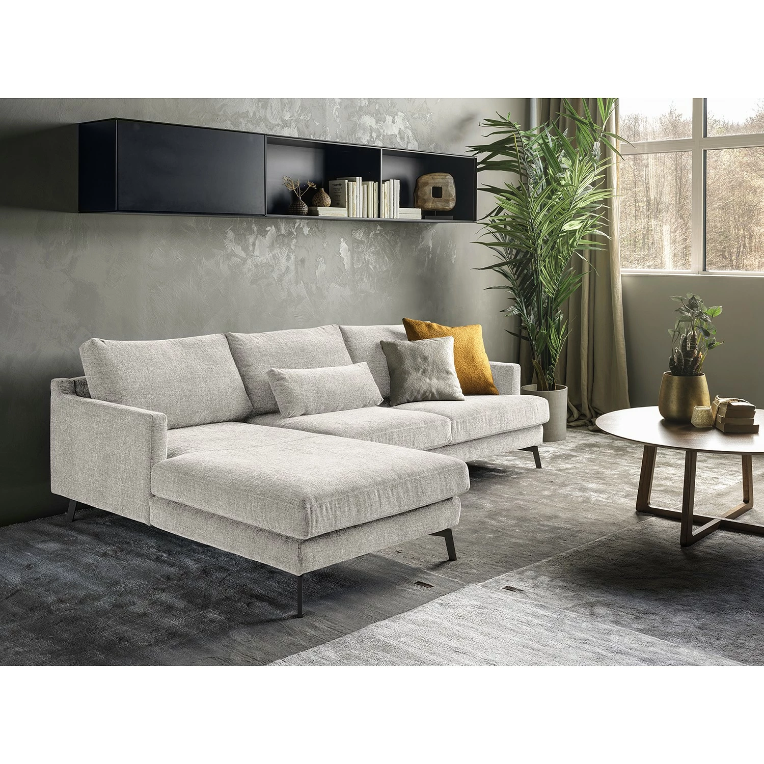 Studio Copenhagen Ecksofa Vieux Bourg - Flachgewebe Nona: Hellgrau - Longchair davorstehend links 2 Studio Copenhagen Ecksofa Vieux Bourg - Flachgewebe Nona: Hellgrau - Longchair davorstehend links – Bild 2