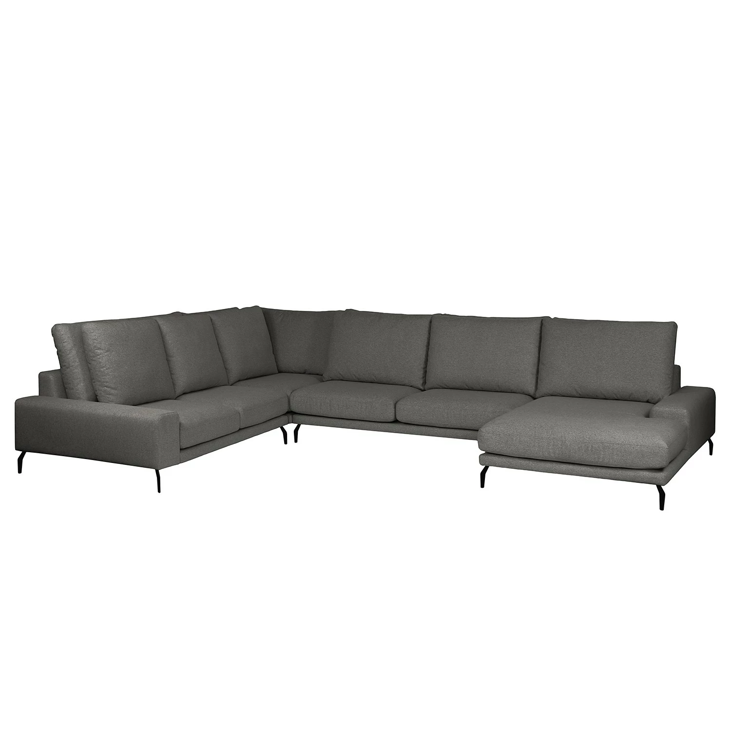 Bizzarto Wohnlandschaft Penda - Webstoff Sogol: Dunkelgrau - Longchair davorstehend rechts 1 Bizzarto Wohnlandschaft Penda - Webstoff Sogol: Dunkelgrau - Longchair davorstehend rechts