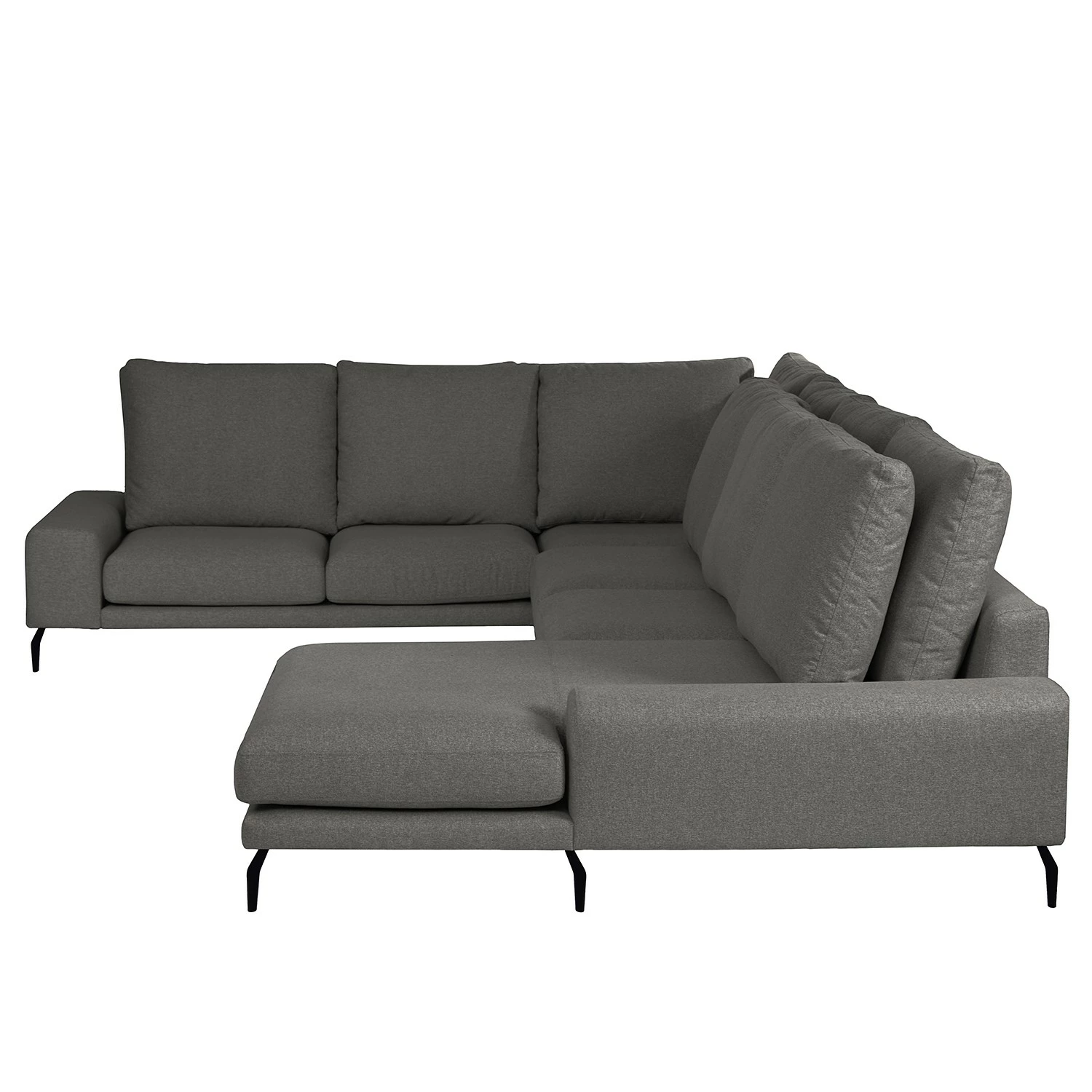 Bizzarto Wohnlandschaft Penda - Webstoff Sogol: Dunkelgrau - Longchair davorstehend rechts 3 Bizzarto Wohnlandschaft Penda - Webstoff Sogol: Dunkelgrau - Longchair davorstehend rechts – Bild 3