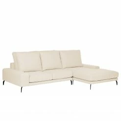 Bizzarto Ecksofa Penda II - Webstoff Sogol: Creme - Longchair davorstehend rechts