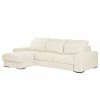 Bizzarto Ecksofa Gurabo I - Webstoff Sogol: Creme - Longchair davorstehend links - Mit Schlaffunktion