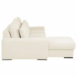 Bizzarto Ecksofa Gurabo I - Webstoff Sogol: Creme - Longchair davorstehend links - Mit Schlaffunktion -WOHNZIMMERMÖBEL Verkäufe 1000256812 210427 09295700845 DETAILS P000000001000256812