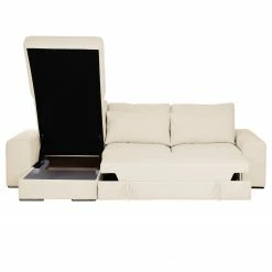 Bizzarto Ecksofa Gurabo I - Webstoff Sogol: Creme - Longchair davorstehend links - Mit Schlaffunktion -WOHNZIMMERMÖBEL Verkäufe 1000256812 210427 09295700850 DETAILS P000000001000256812