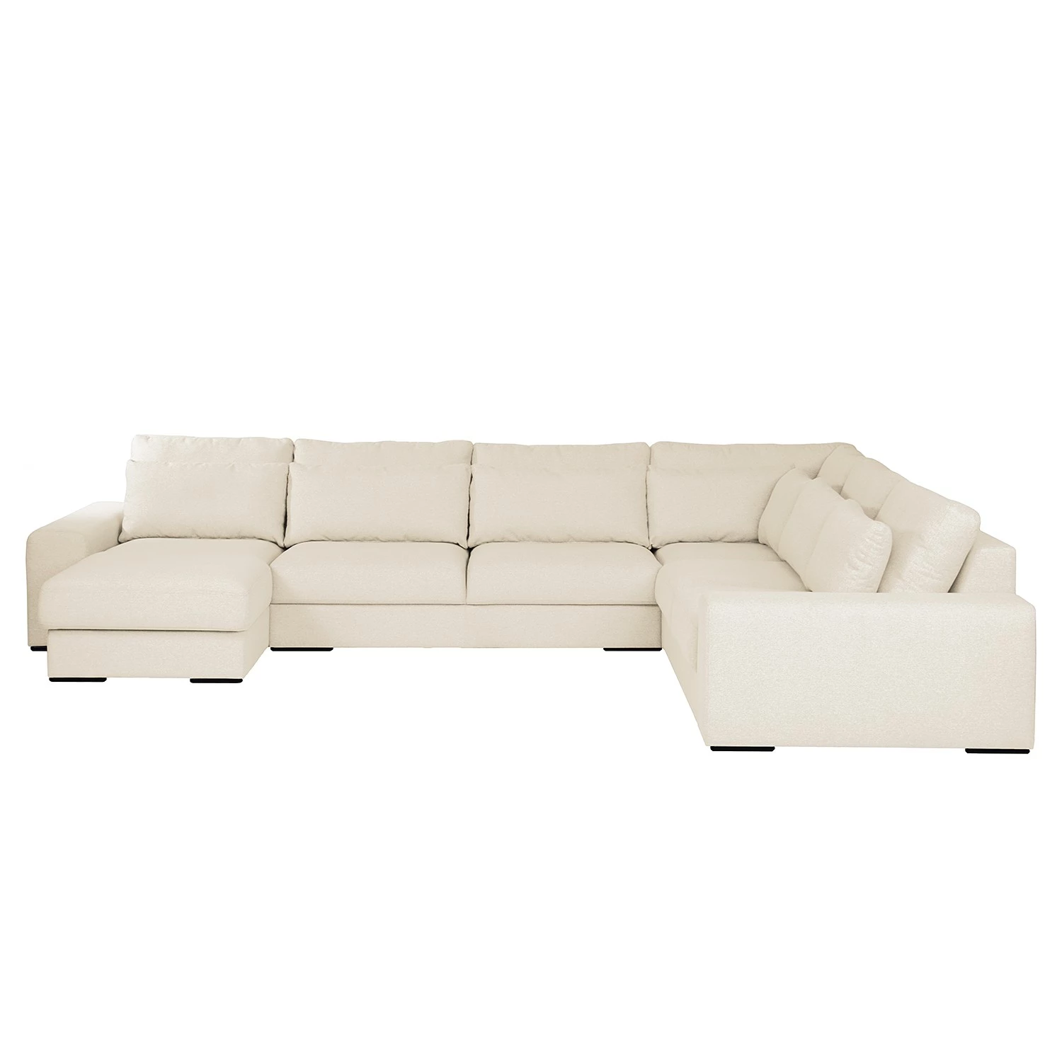 Bizzarto Wohnlandschaft Gurabo - Webstoff Sogol: Creme - Longchair davorstehend links 2 Bizzarto Wohnlandschaft Gurabo - Webstoff Sogol: Creme - Longchair davorstehend links – Bild 2